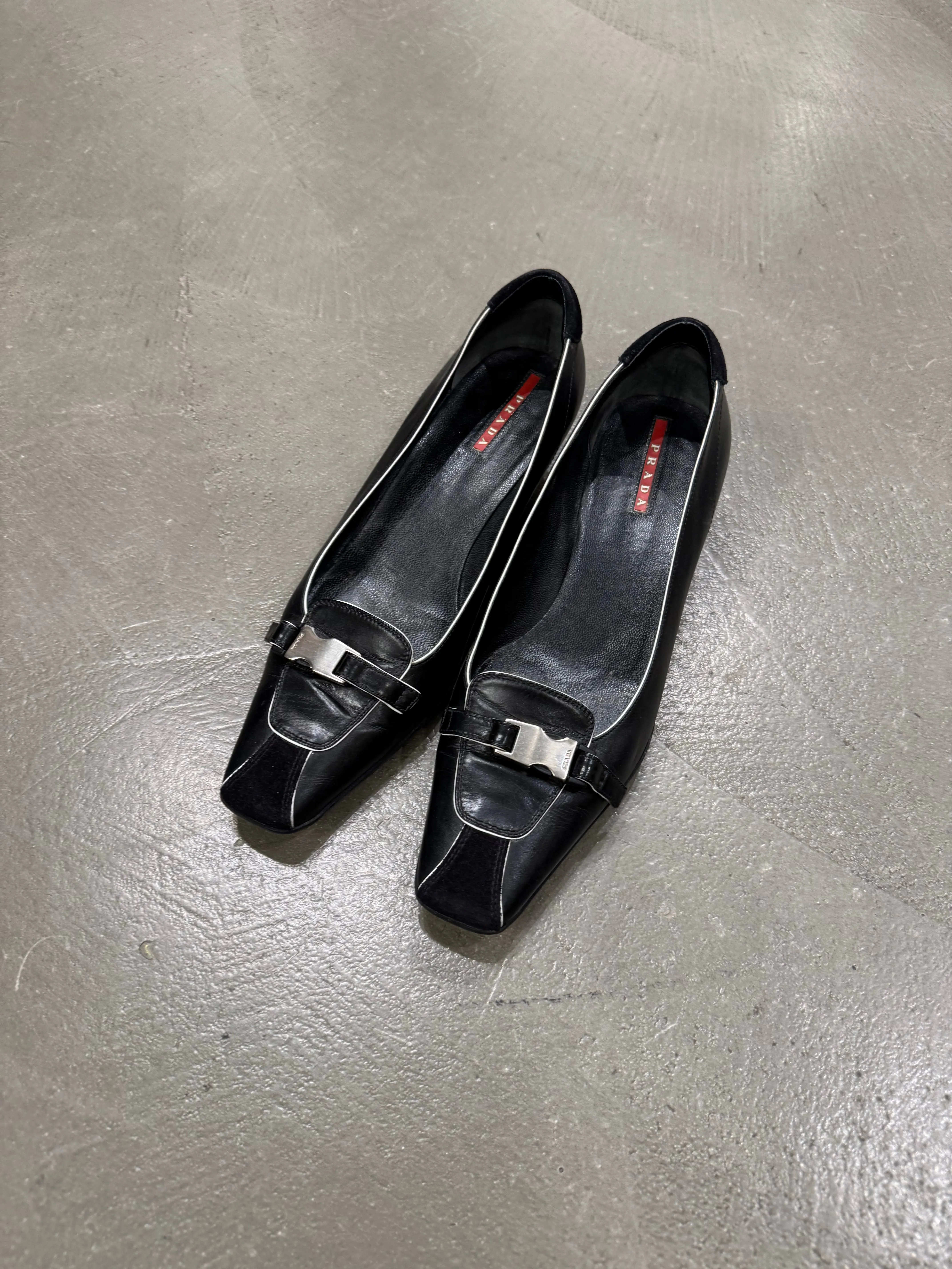 1990s Prada sabot heels with buckle