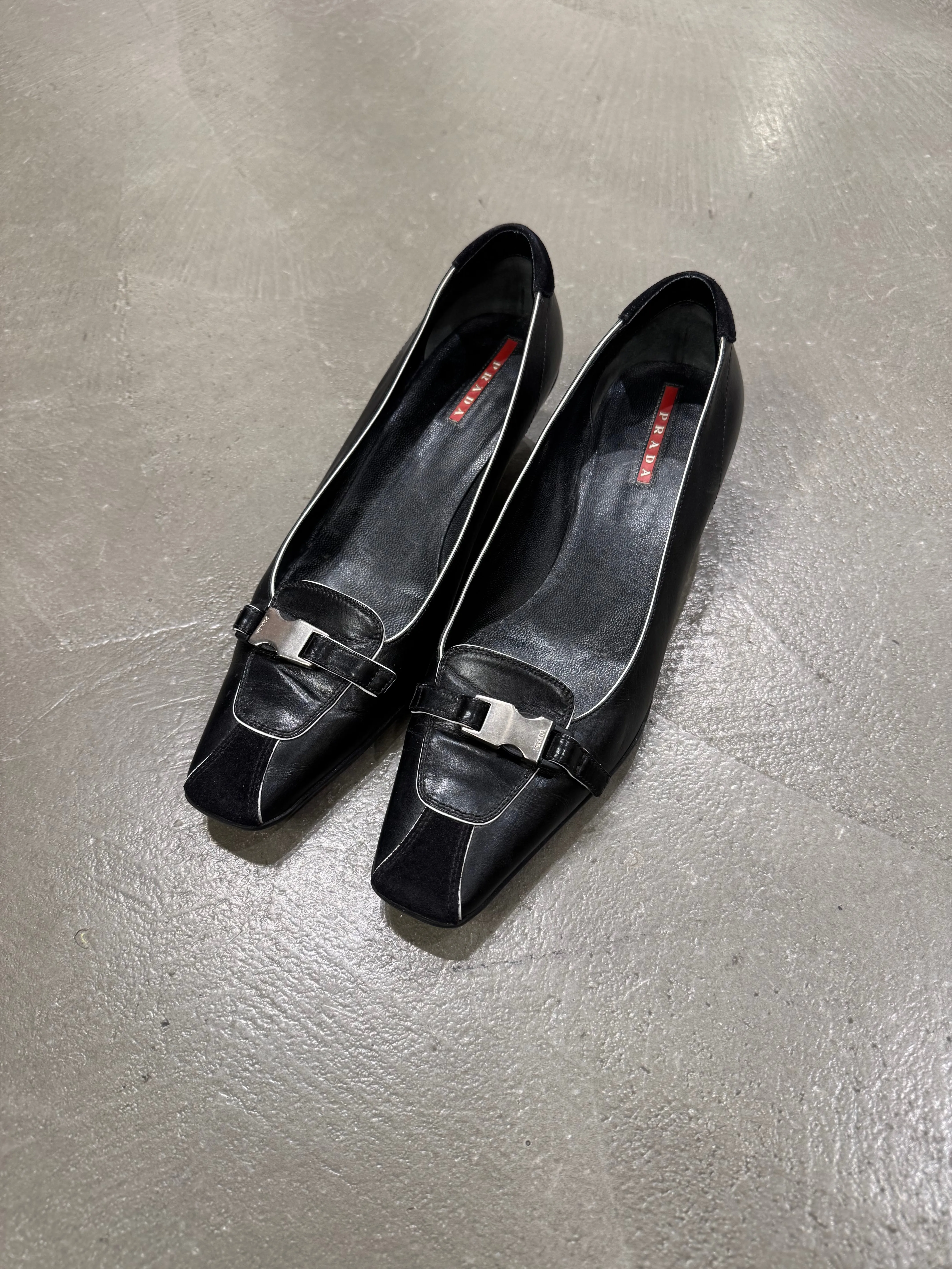 1990s Prada sabot heels with buckle