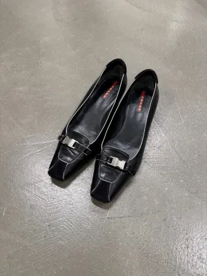 1990s Prada sabot heels with buckle