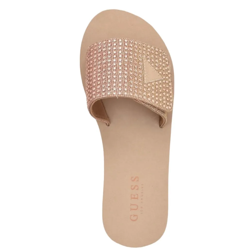 ABET Women's Open Toe Rhinestone Platform Slide Sandals