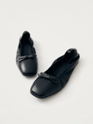 Alohas - Freya Ballet Flat - Black Leather