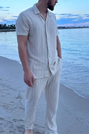 Andrew – Comfortable Men’s Striped Outfit Set