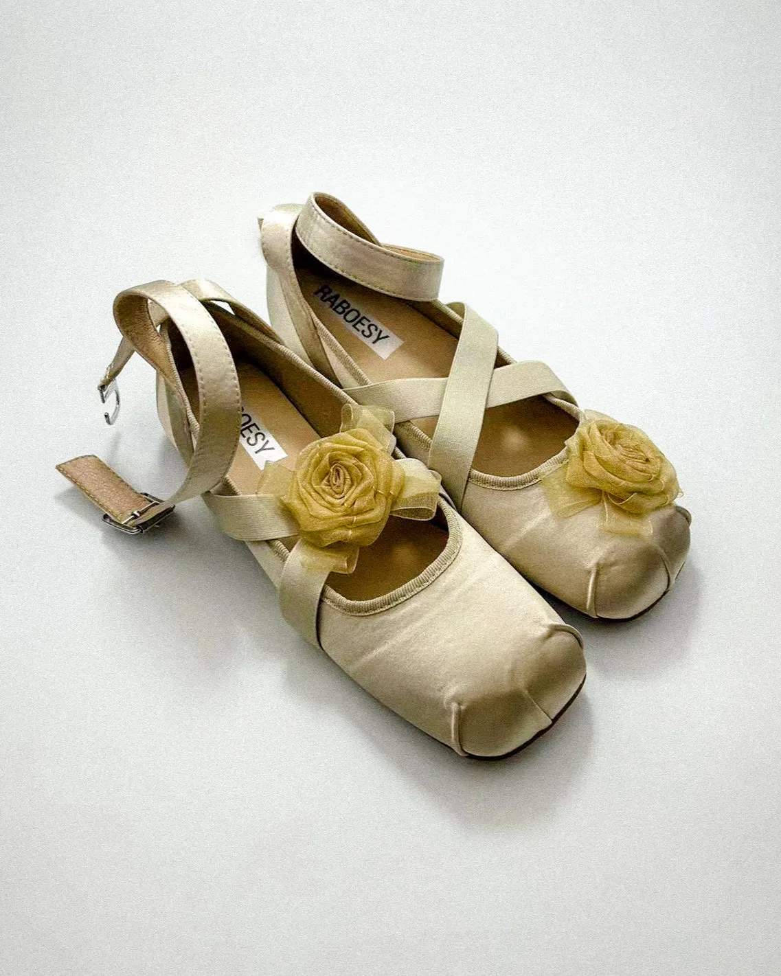 Asymmetrical Flower Ballet Flats