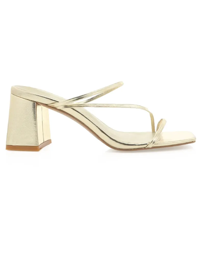 Billini Yazmin Gold Metallic Mules