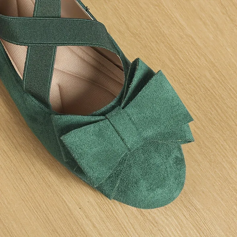 Bowknot Crisscross Strap Ballet Flats