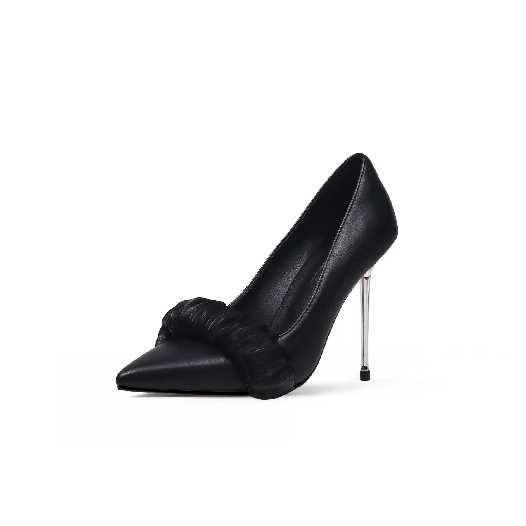Bridesmaid Leather Stilettos - Black