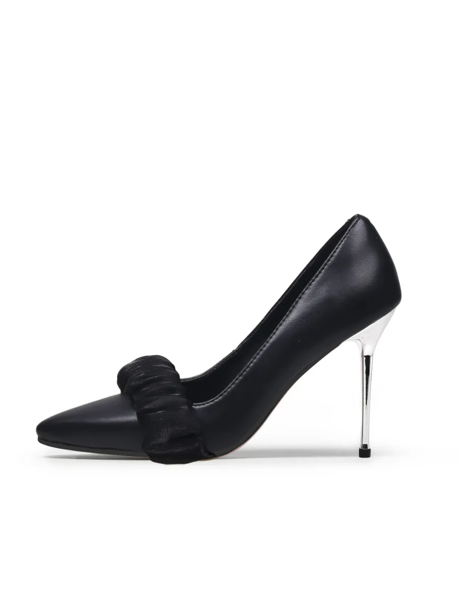 Bridesmaid Leather Stilettos - Black