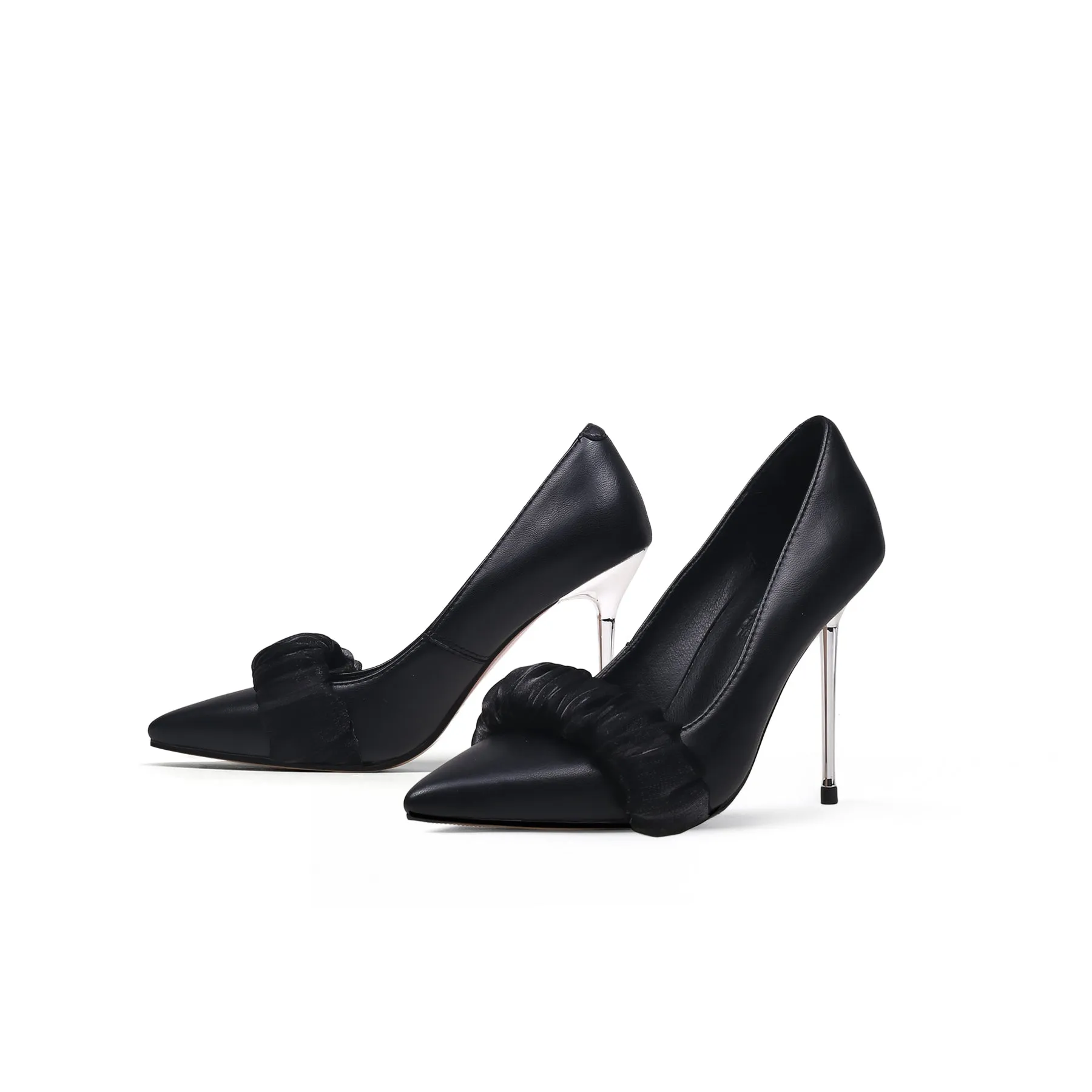 Bridesmaid Leather Stilettos - Black