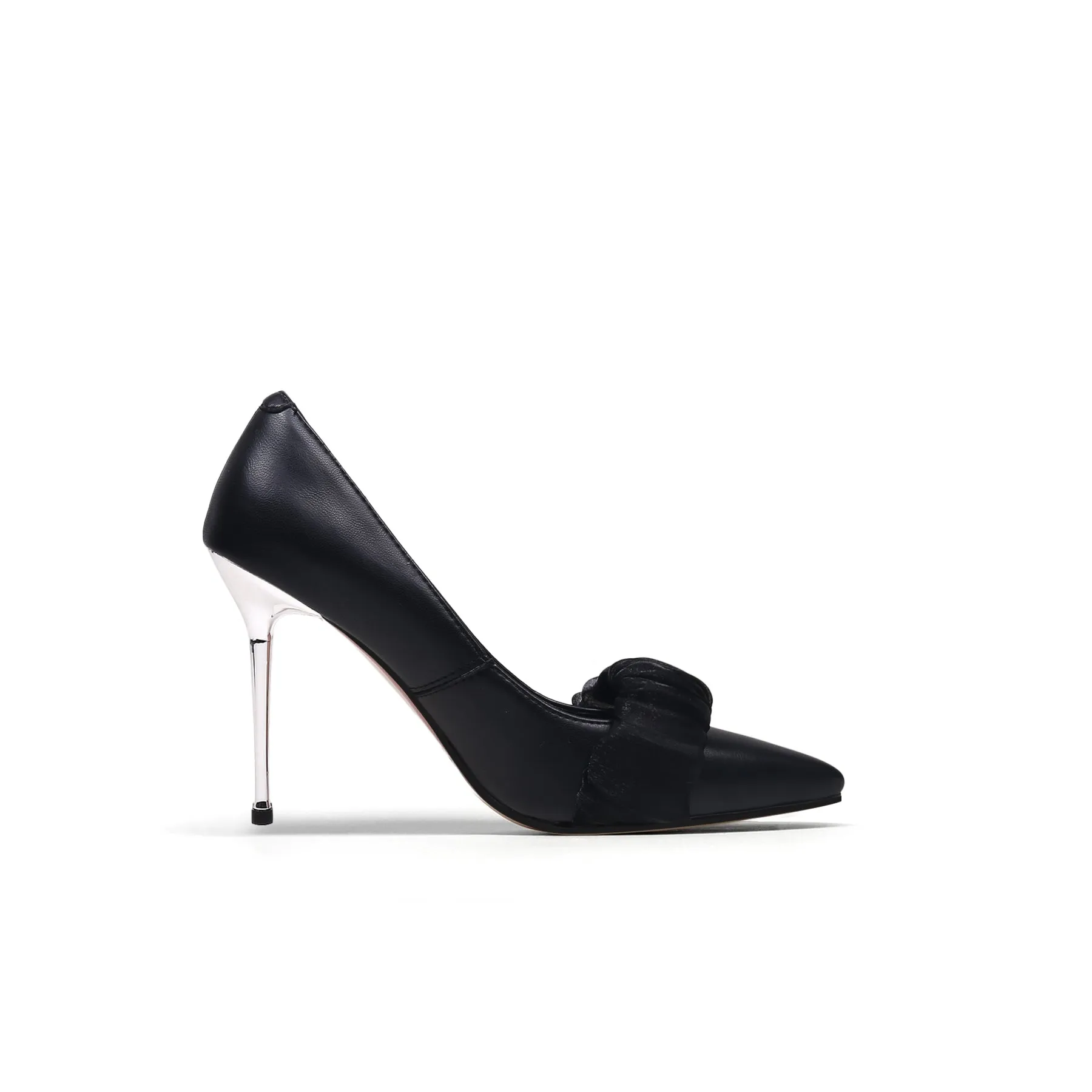 Bridesmaid Leather Stilettos - Black