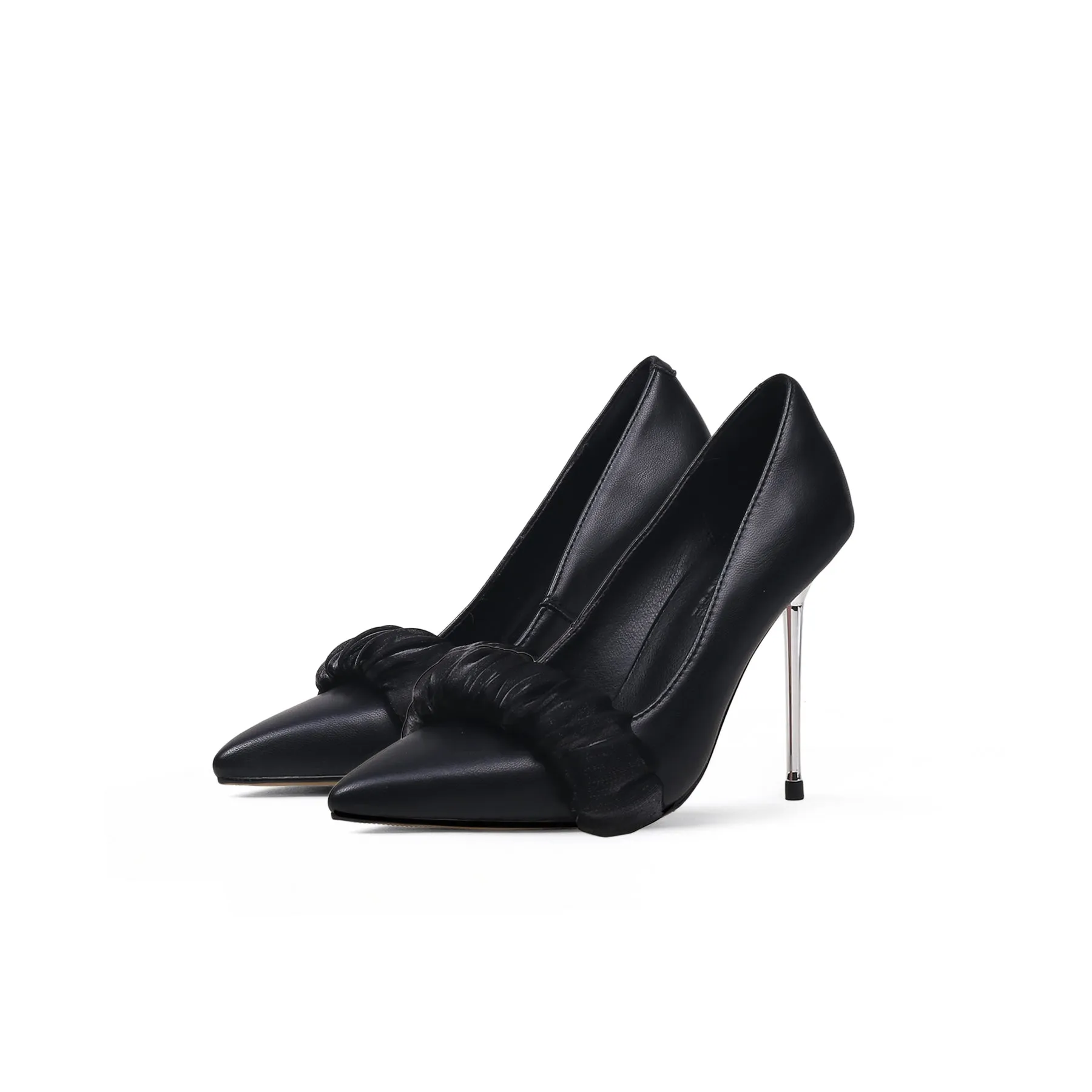 Bridesmaid Leather Stilettos - Black