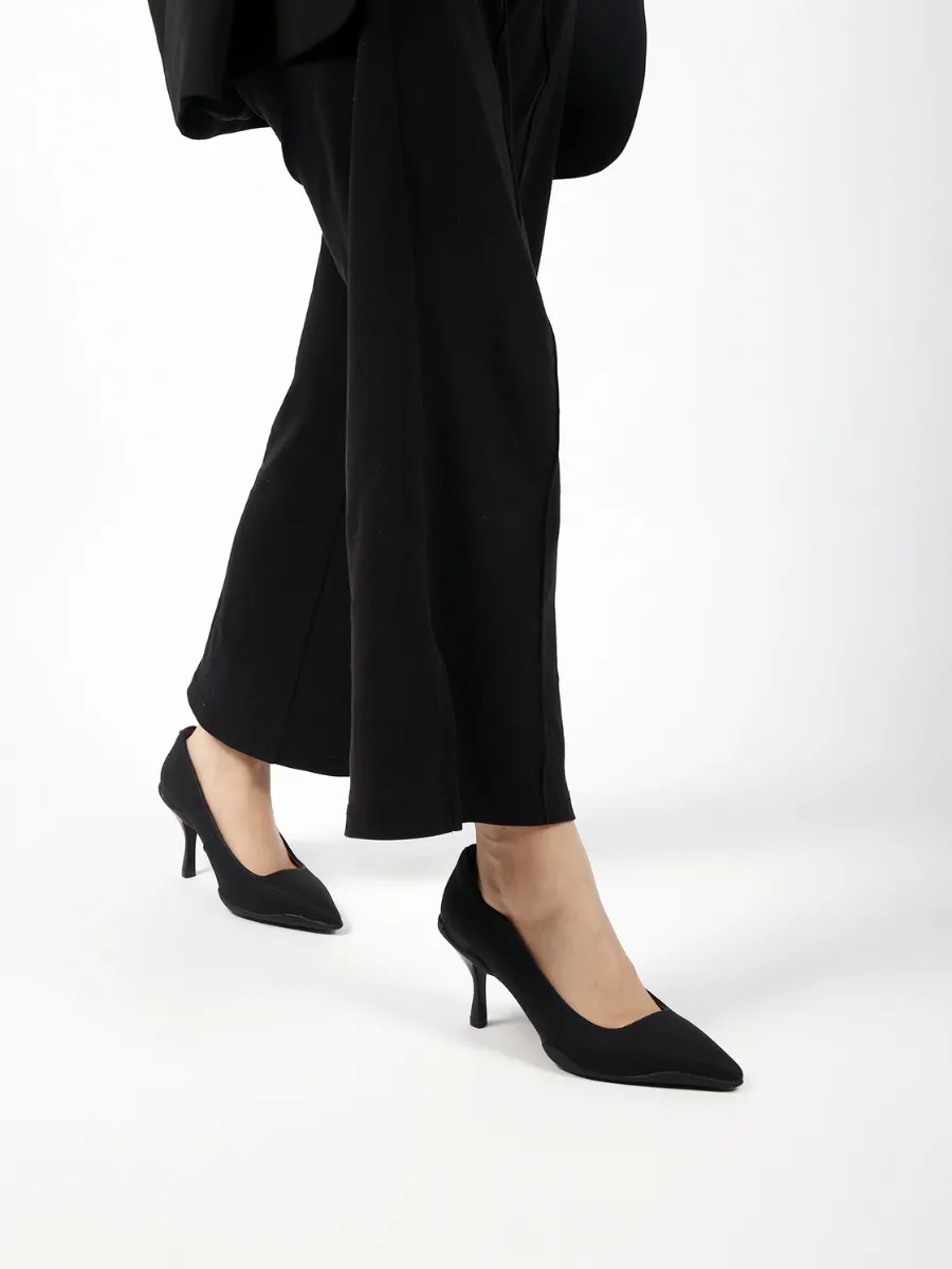 Caspere Black Leather Stilettos