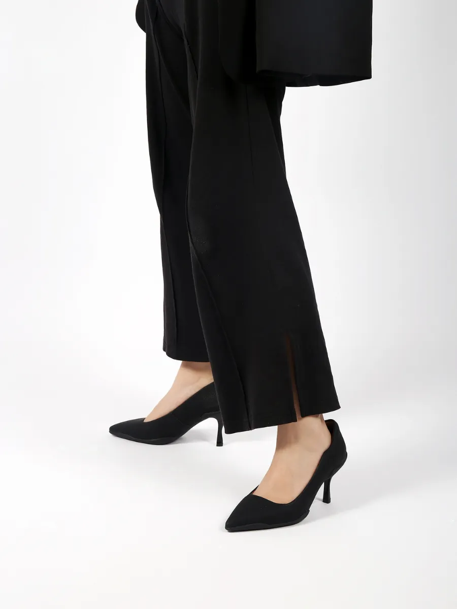 Caspere Black Leather Stilettos
