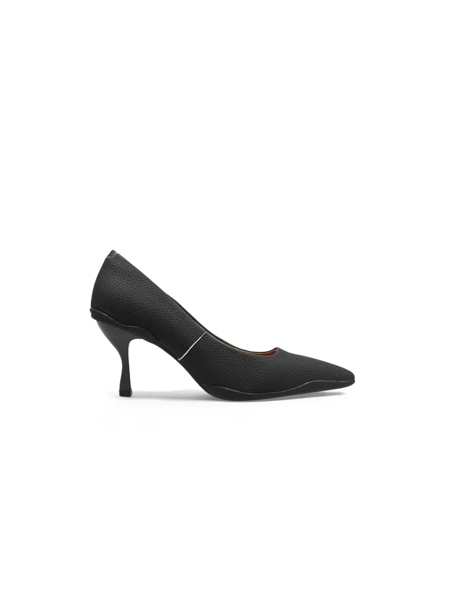 Caspere Black Leather Stilettos