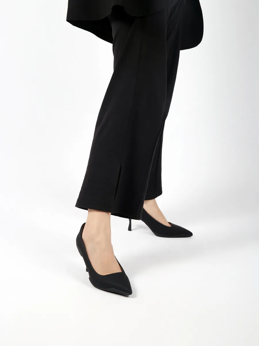 Caspere Black Leather Stilettos