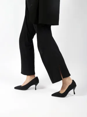 Caspere Black Leather Stilettos