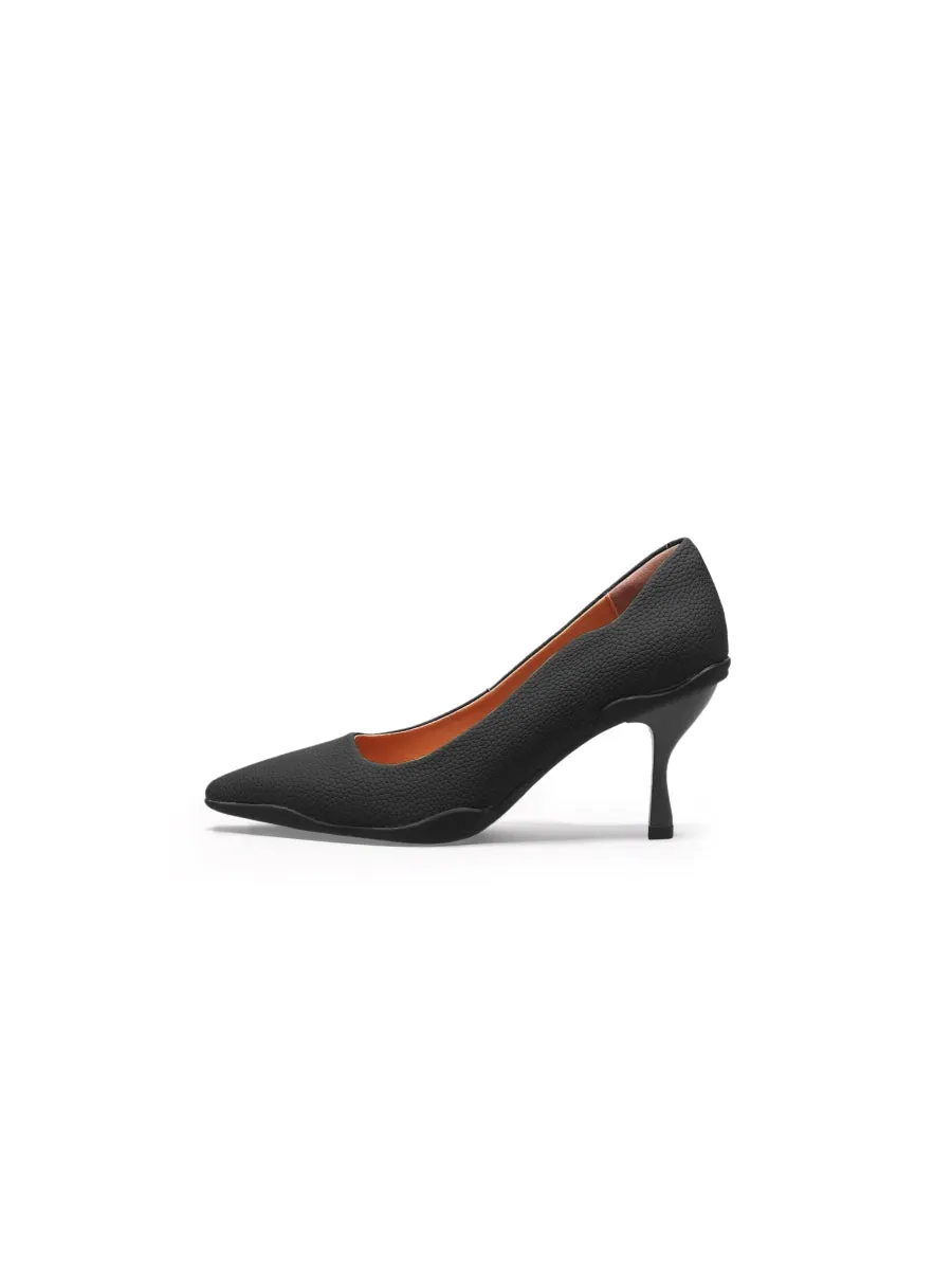 Caspere Black Leather Stilettos