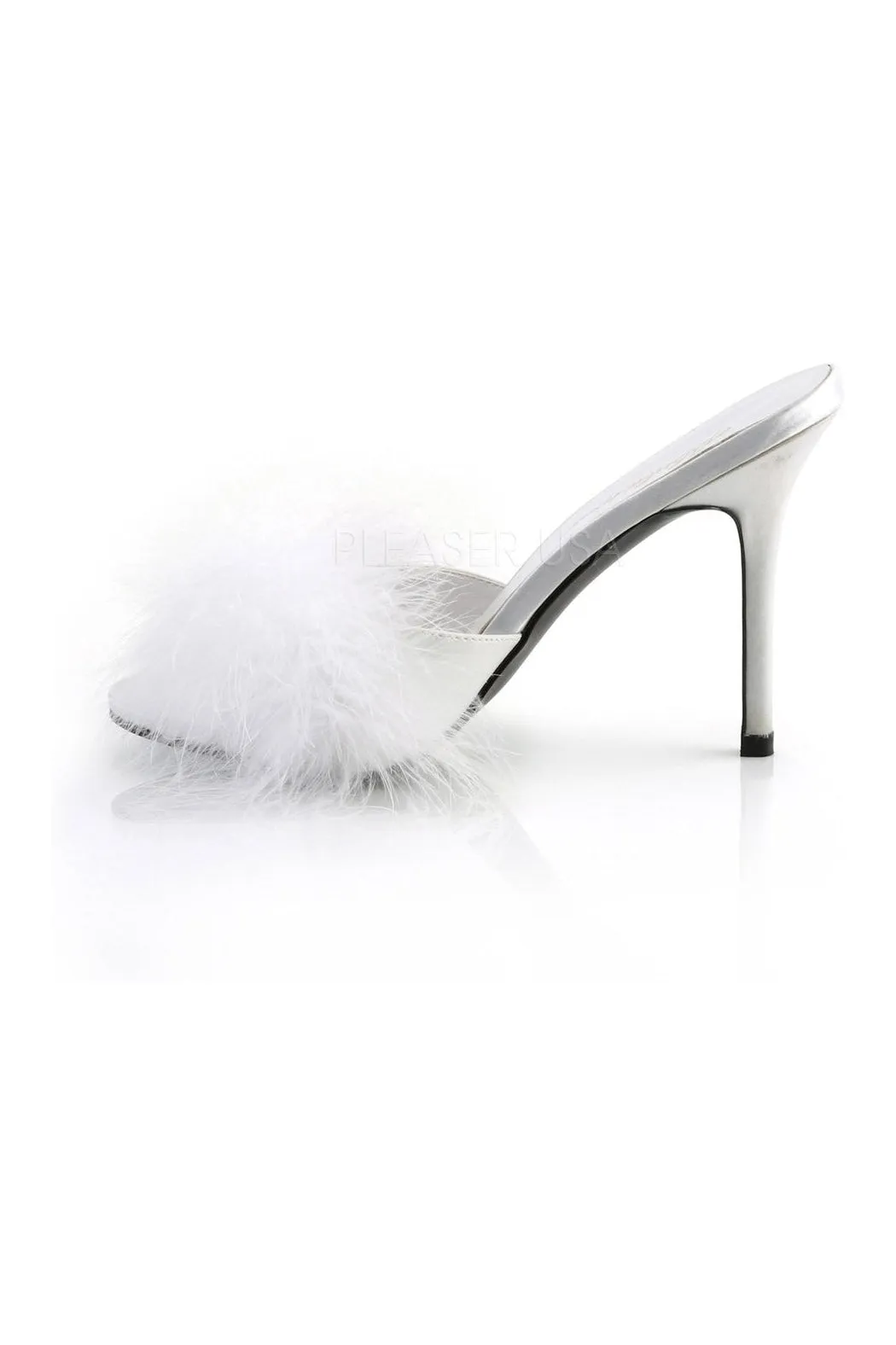 CLASSIQUE-01F Slide | White Faux Leather