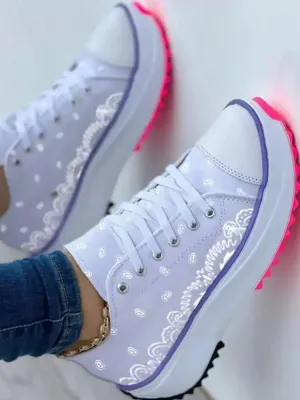Color Blocking Pattern Convas Sneaker