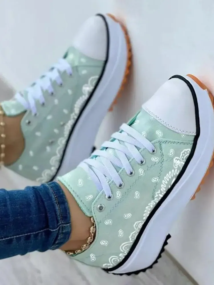 Color Blocking Pattern Convas Sneaker