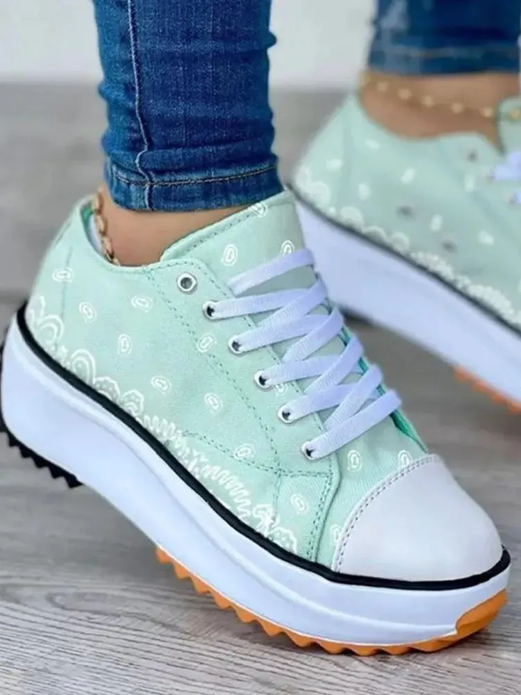 Color Blocking Pattern Convas Sneaker