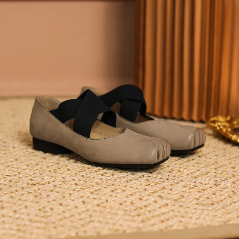 Demi Nude Square toe Ballet Flats