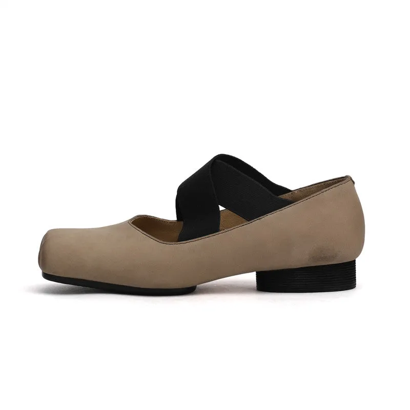 Demi Nude Square toe Ballet Flats