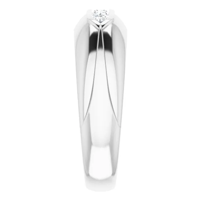 Dome Five Stone Channel Set Round Diamond Men's Ring