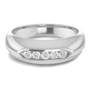 Dome Five Stone Channel Set Round Diamond Men's Ring