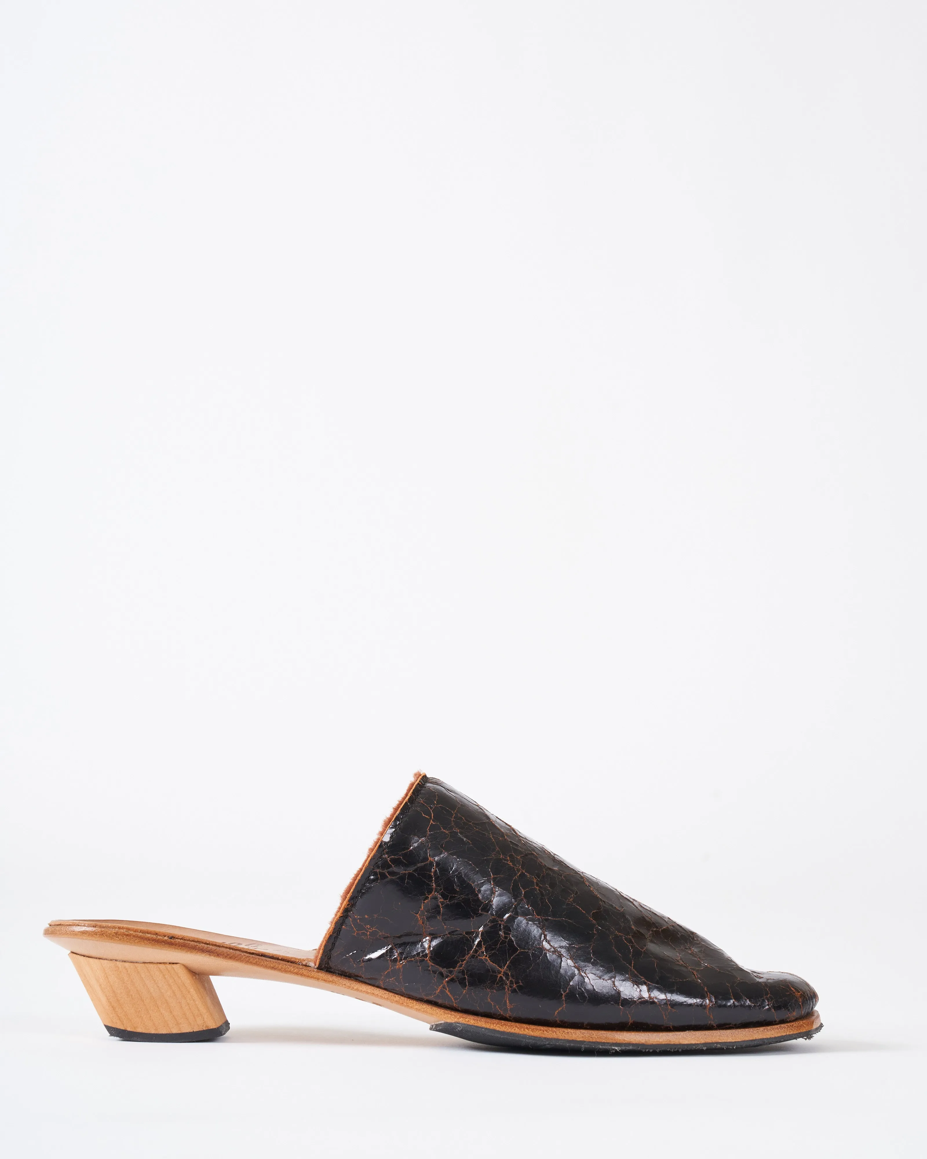 east shearling lined mule - tan/brown