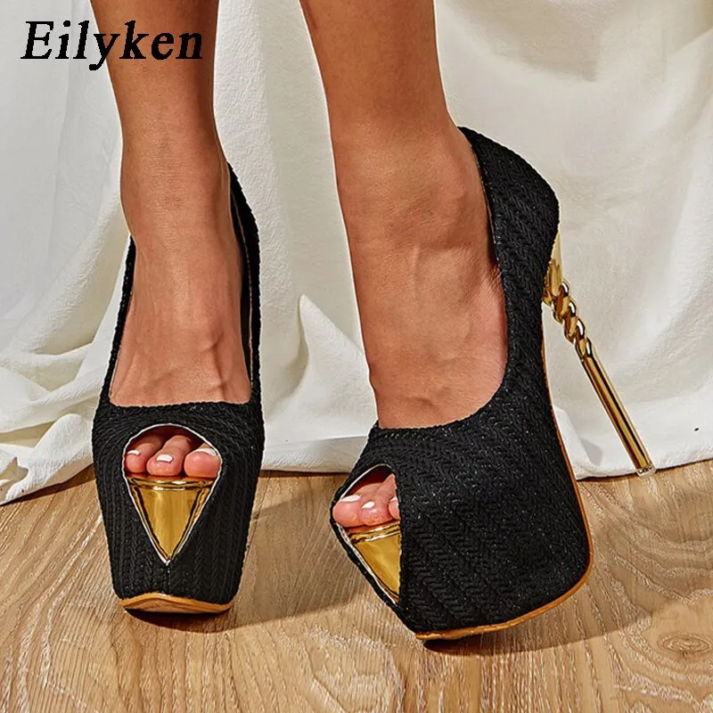Eilyken Peep Toe Ultra High Heels Shoes