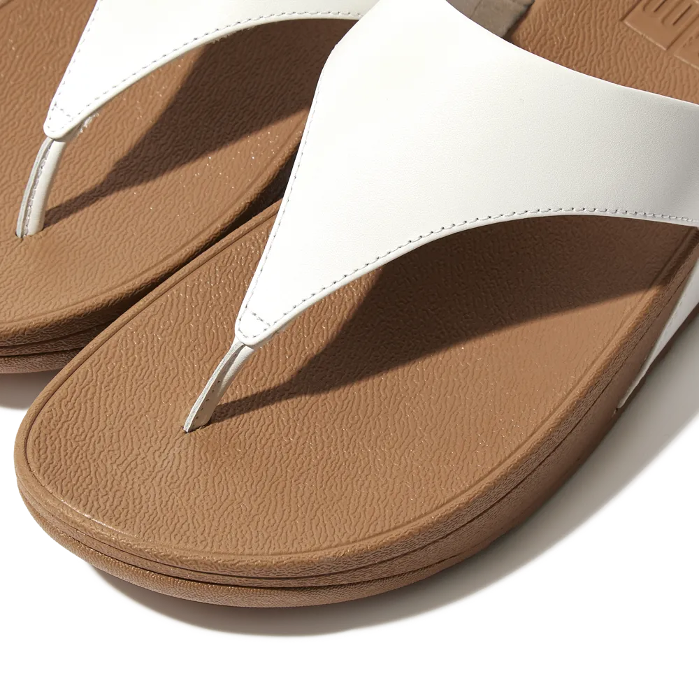 FitFlop Lulu Leather Toe Post Urban White Sandals