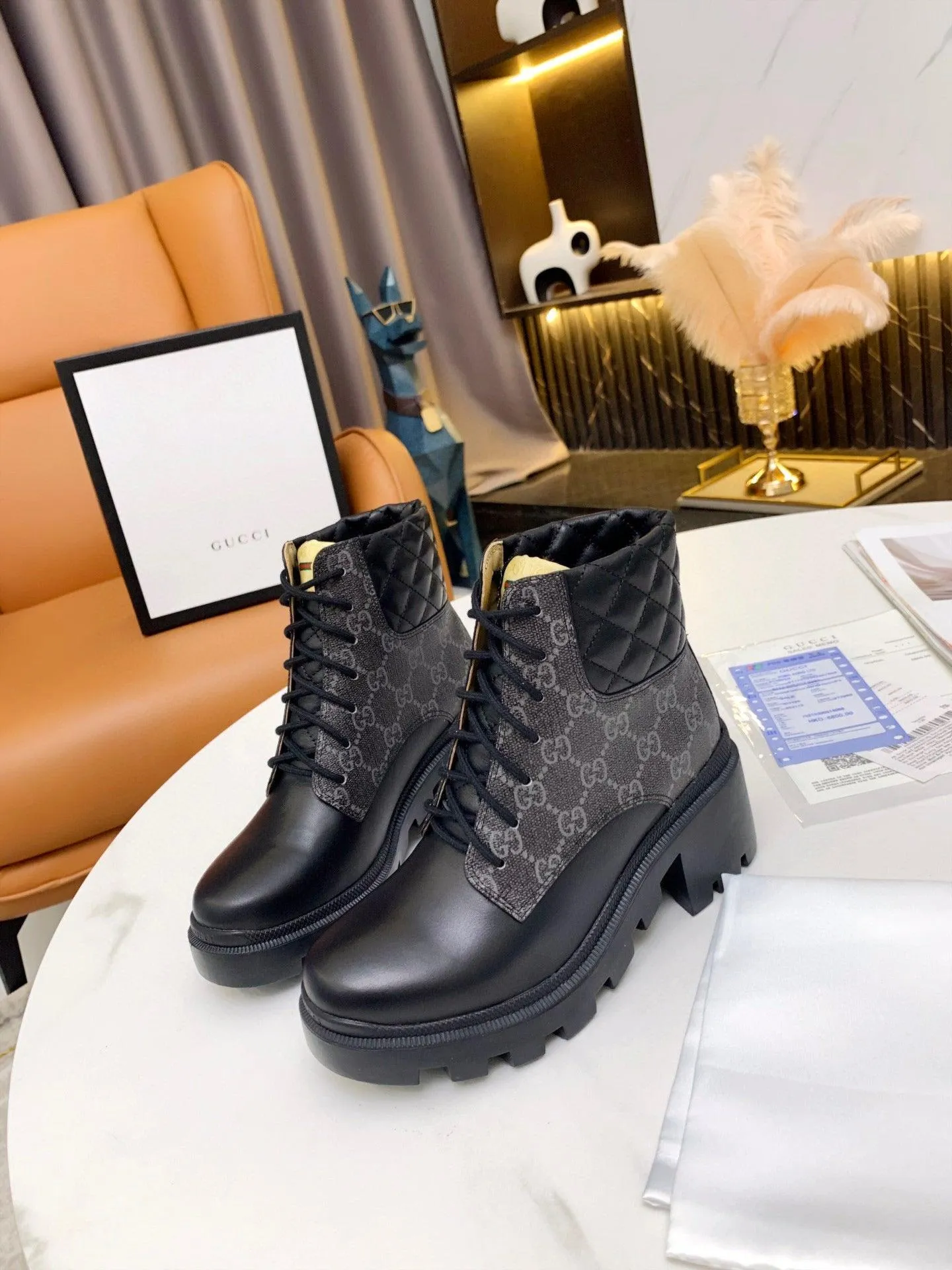 GG GG SUPREME ANKLE BOOTS BLACK 659691 UC810 1000