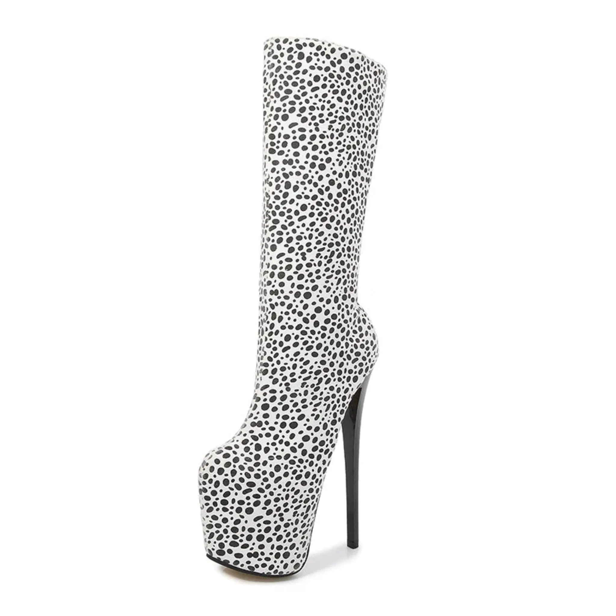 Gladiator Leopard Knee High Boots Stilettos