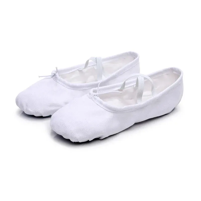 Graceful Steps: Girls' Canvas Ballet Dance Slippers