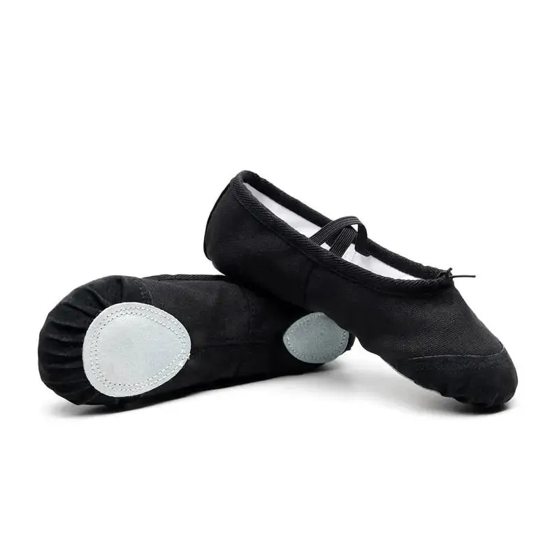 Graceful Steps: Girls' Canvas Ballet Dance Slippers