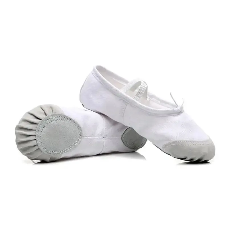 Graceful Steps: Girls' Canvas Ballet Dance Slippers