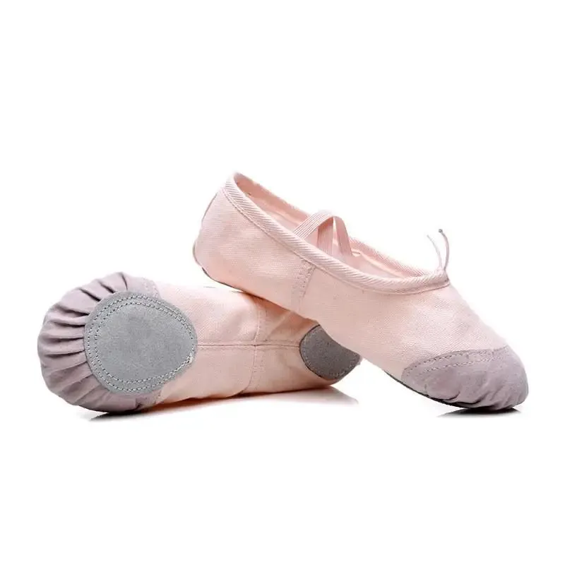 Graceful Steps: Girls' Canvas Ballet Dance Slippers
