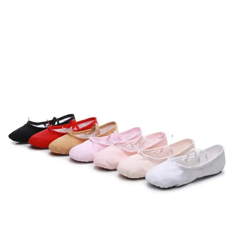 Graceful Steps: Girls' Canvas Ballet Dance Slippers