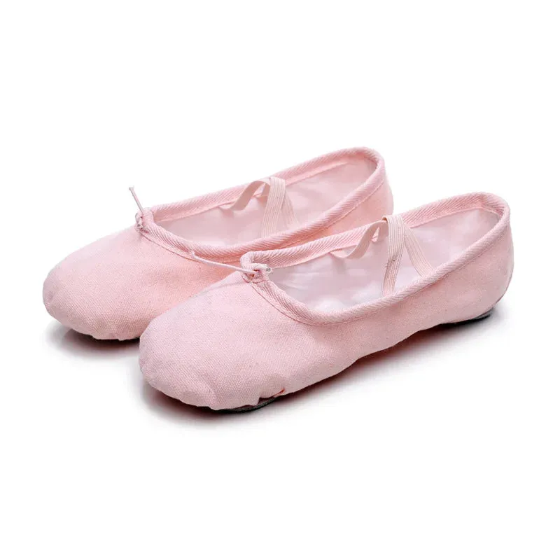 Graceful Steps: Girls' Canvas Ballet Dance Slippers