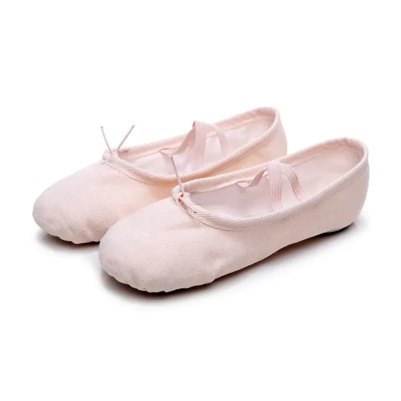 Graceful Steps: Girls' Canvas Ballet Dance Slippers