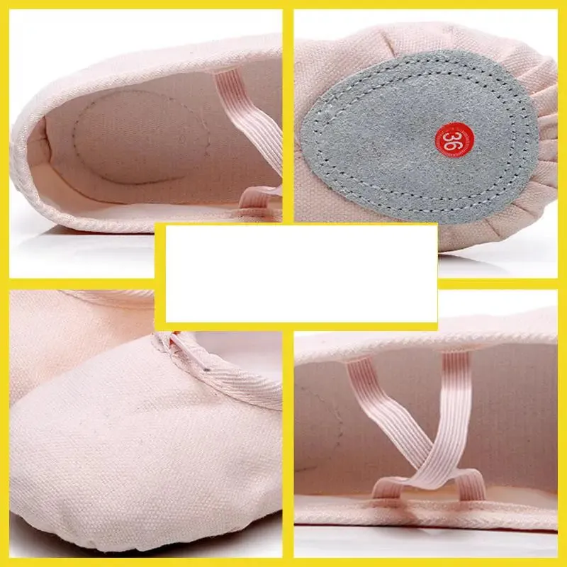 Graceful Steps: Girls' Canvas Ballet Dance Slippers
