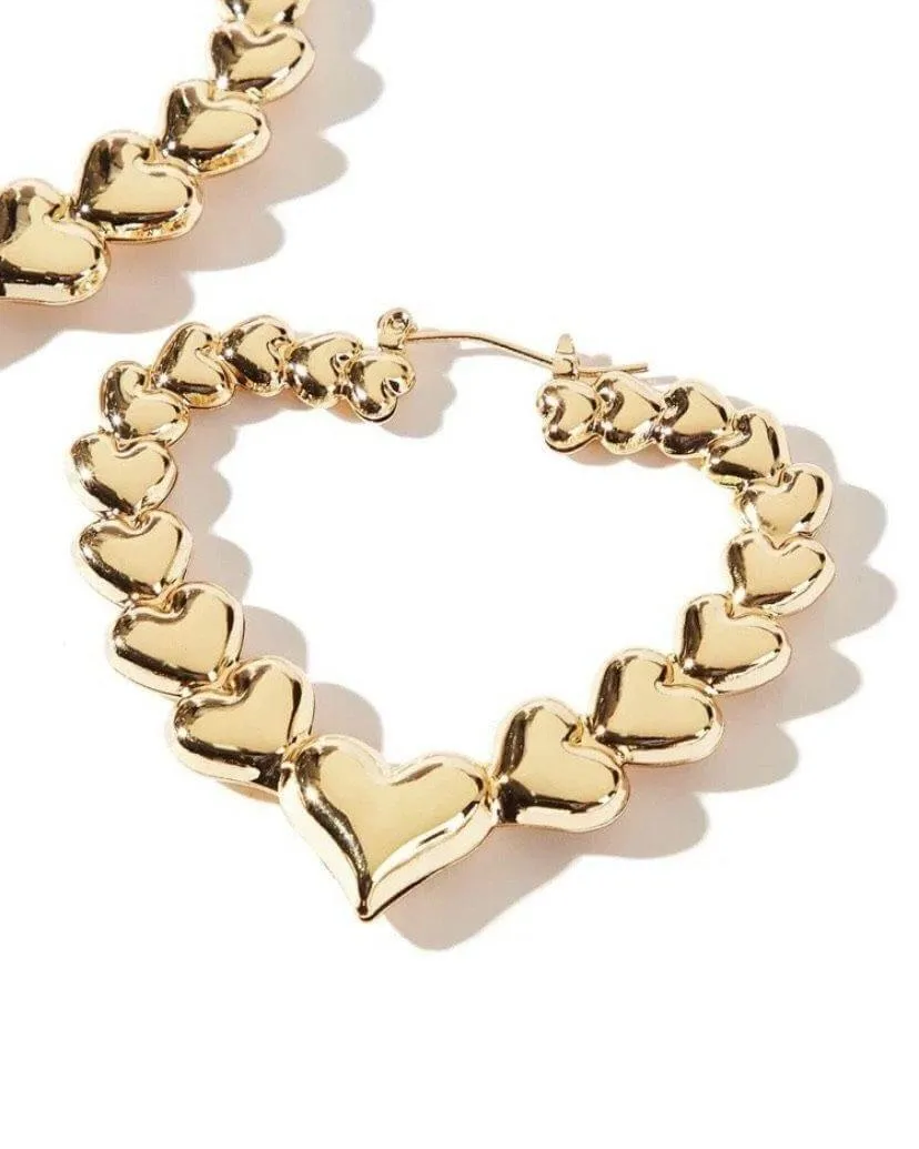 Heart Charm Hoops