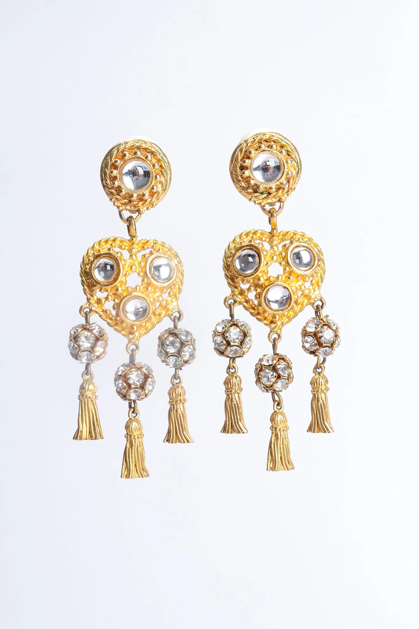 Heart Tassel Drop Earrings