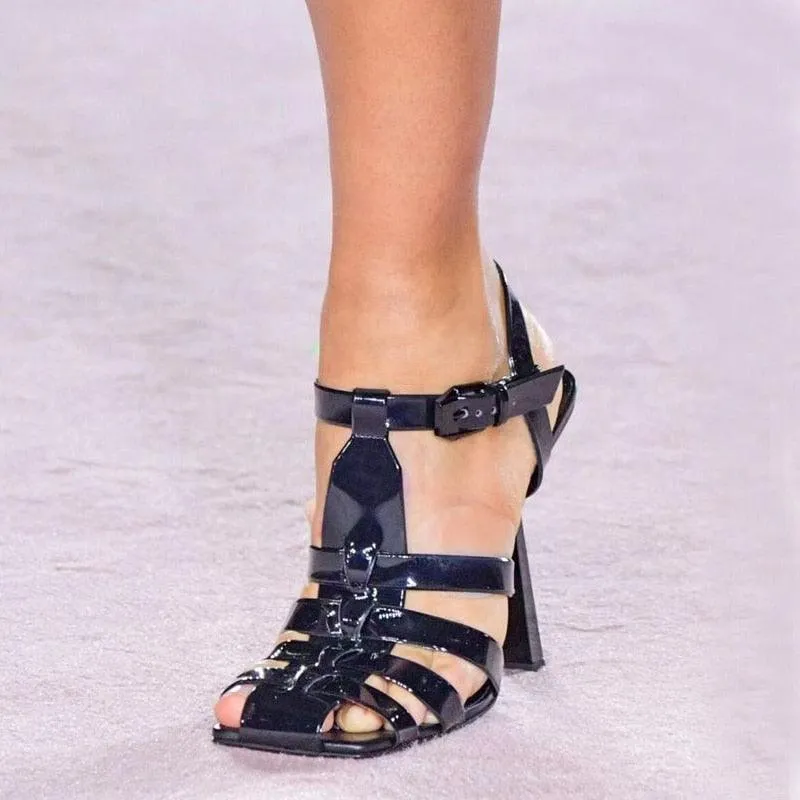 High Heel Sandal Rhinestone Transparent Crystal
