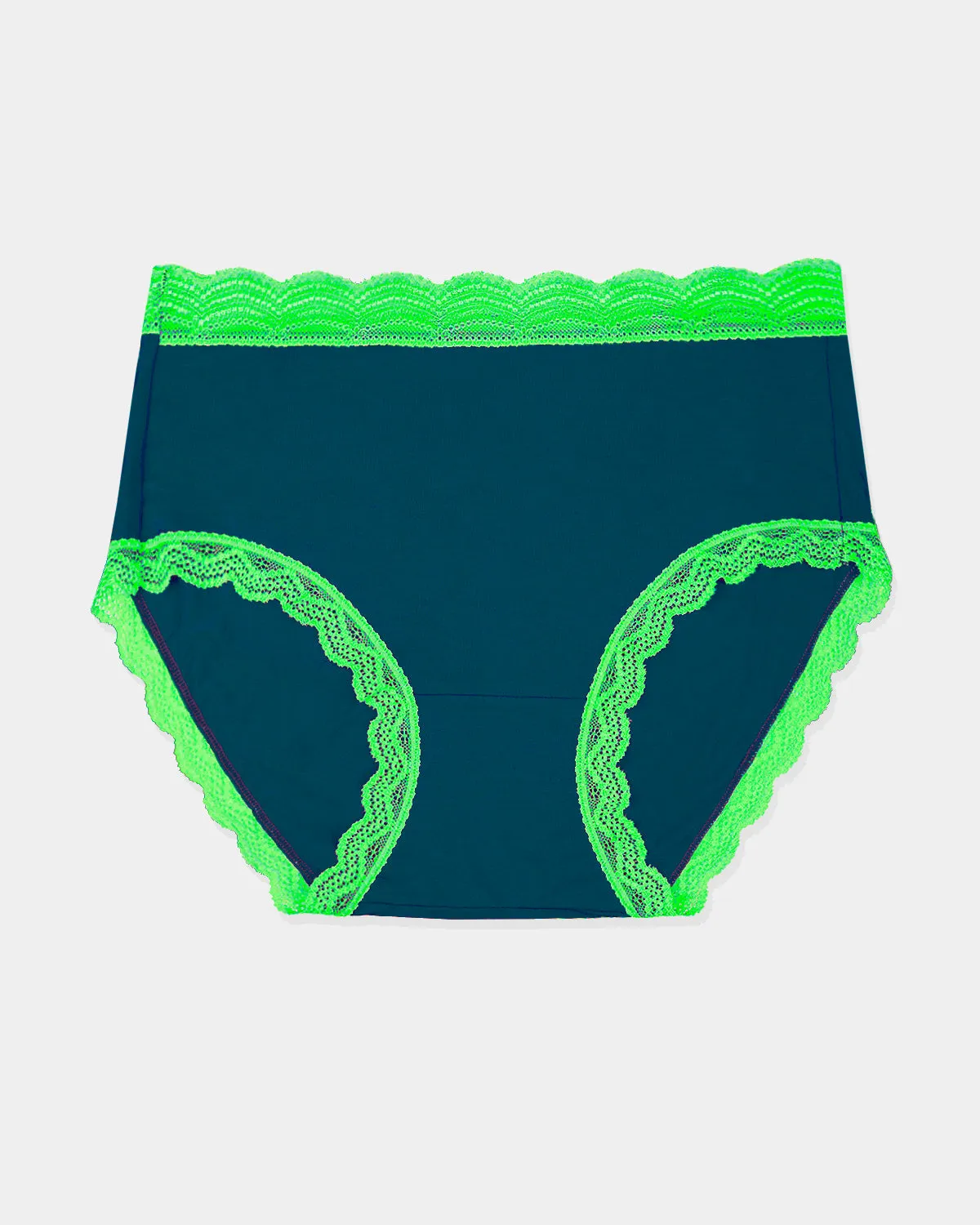 High Rise Knicker - Midnight Neon Green