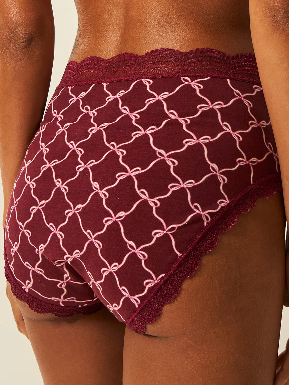 High Rise Knicker - Rouge Bow