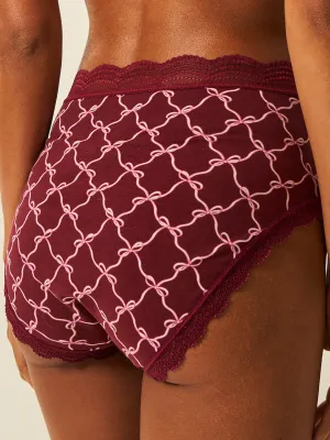 High Rise Knicker - Rouge Bow