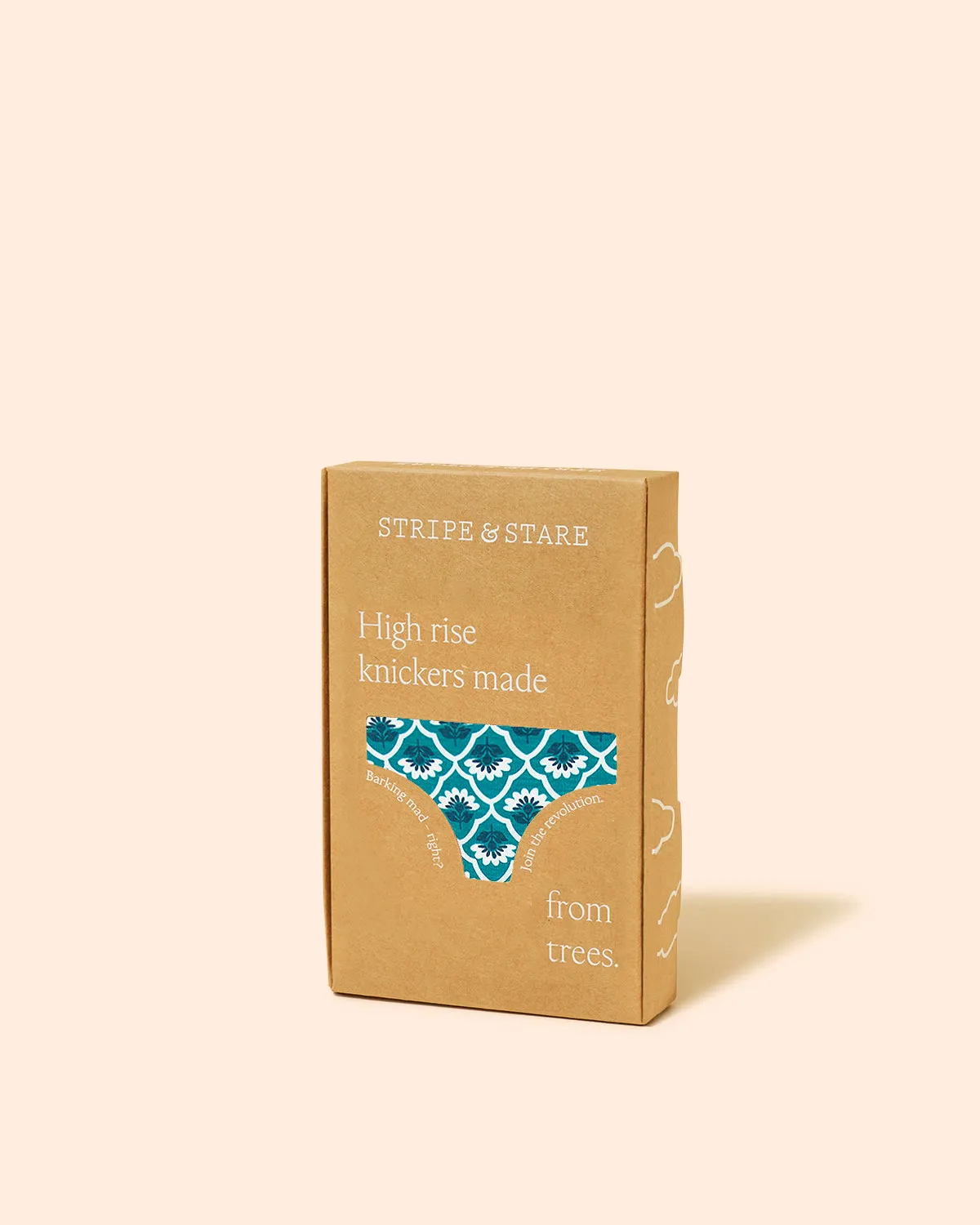 High Rise Knicker - Teal Floral Tile