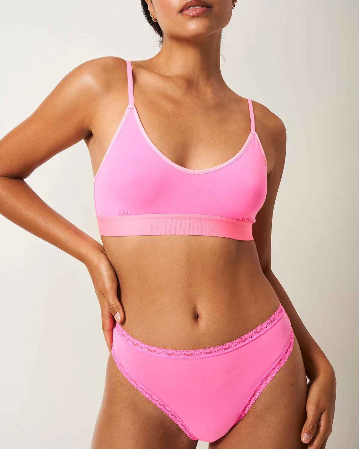 High Waisted Thong - Hot Pink