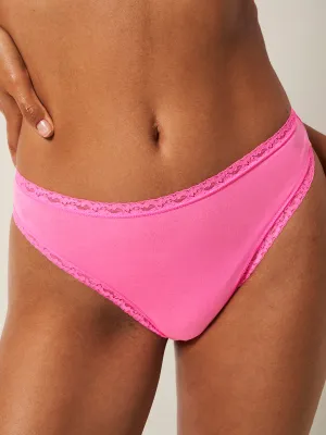 High Waisted Thong - Hot Pink